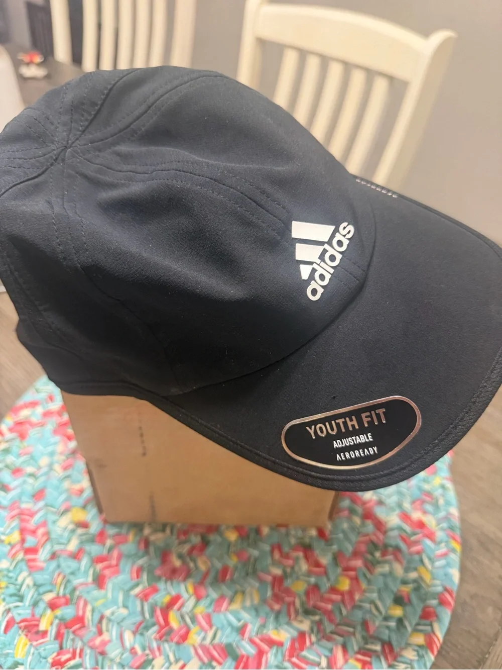adidas Black Youth Fit Aeroready Cap with Logo